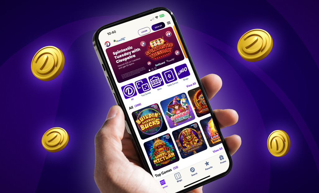Delta Casino Website Banner shows the inside of the app